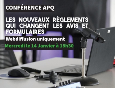 Picture of Conférence en ligne- 14 janvier 2026 - Les nouveaux règlements qui changent les avis et formulaires