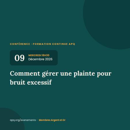 Image de Conférence en ligne- 9 Décembre 2026 : Gestion des situations problématiques - Comment gérer une plainte pour bruit excessif